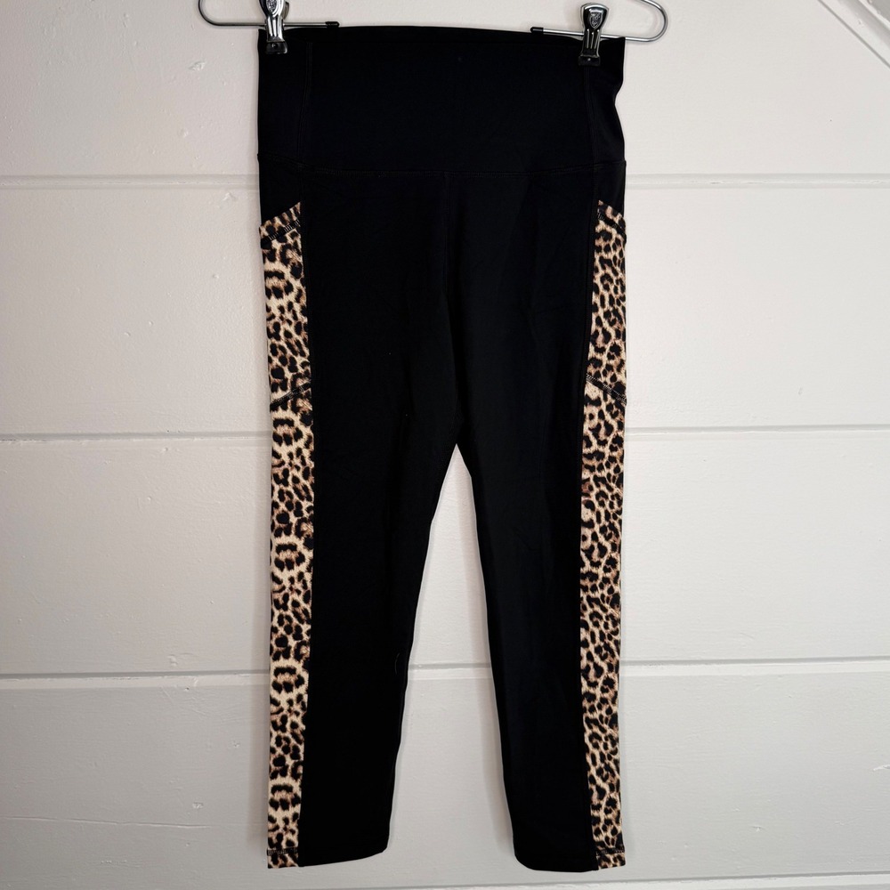 Zyia Active Leopard Pocket Brilliant Hi Rise Capris 6-8 NEW 20" Crop Capri